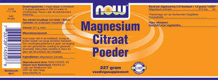 Magnesium Citraat Poeder - Now Foods - Bestellen