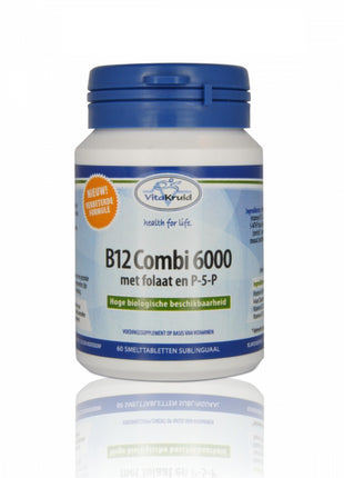 Vitakruid Vitamine B12 Combi  met folaat & P5P 60 smelt tabletten