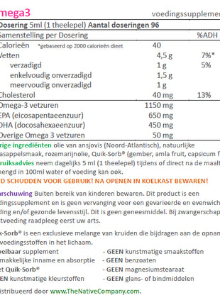 Vloeibare Omega 3 - Nature's Answer