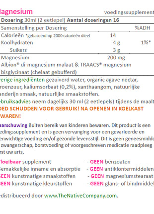 Vloeibare Magnesium Bisglycinaat & Malaat - Nature's Answer