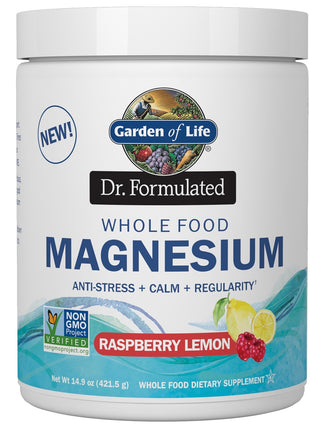 Dr. Formulated Whole Food Magnesium Raspberry Lemon (421,5g) - Garden of Life