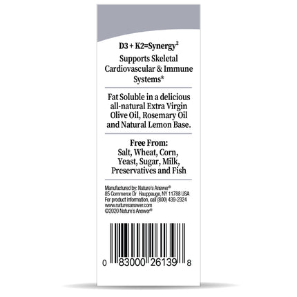 Vitamine D3 & K2 Druppels - 250 doseringen - Nature's Answer - SuperfoodShop