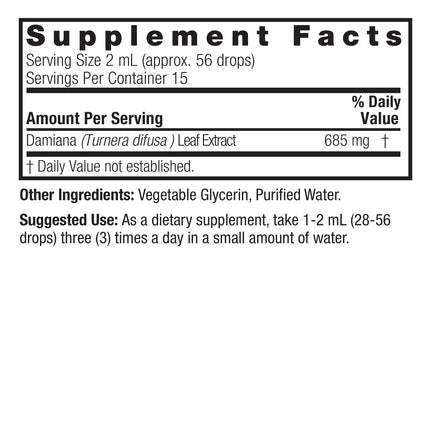 Damiana Extract – Alcoholvrij Vloeibaar Kruidenextract 30 ml - Nature's Answer - SuperfoodShop