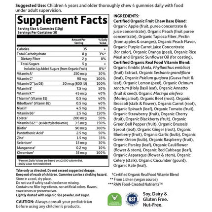 Organics Kids Multi - Gommes multivitaminées biologiques pour enfants (120 pièces)