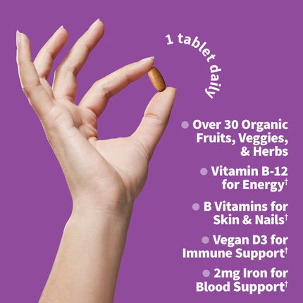 Organics Women's Once Daily - Organic Multivitamin for Women (30 tab) - 60 tablets