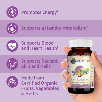 Organics Women's Once Daily - Organic Multivitamin for Women (30 tab) - 60 tablets