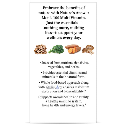 Men’s 100 Multivitamin – 60 Capsules - Nature's Answer - SuperfoodShop