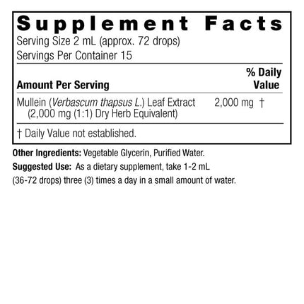 Mullein Leaf (Koningskaars) Extract – (30ml) - Nature's Answer - SuperfoodShop