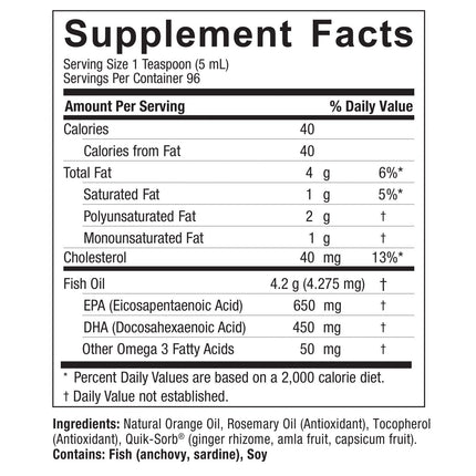 Vloeibare Omega - 3 – 480 ml | Met EPA & DHA uit Diepzeevisolie - Nature's Answer - SuperfoodShop