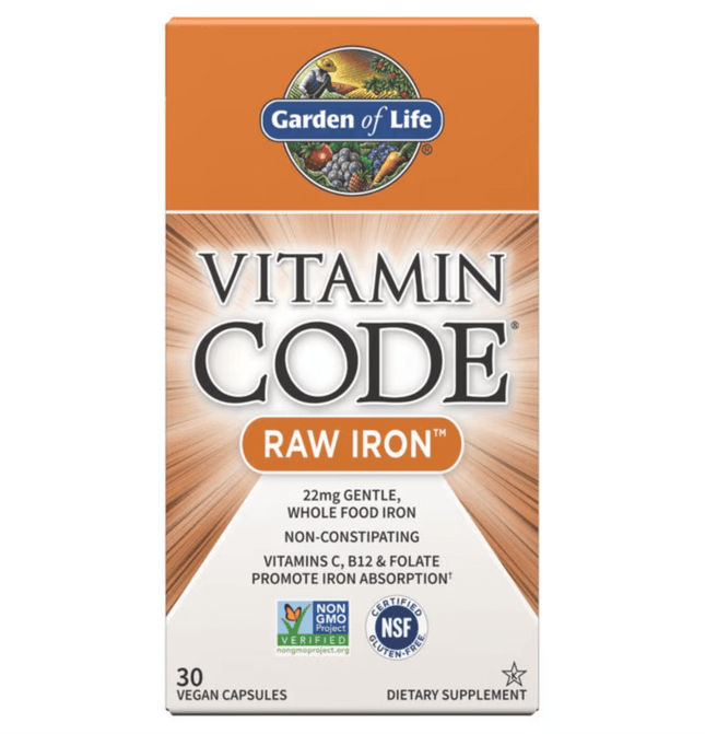 Vitamin Code RAW IJzer – Plantaardig & Zuiver - (30 capsules) - Garden of Life - SuperfoodShop