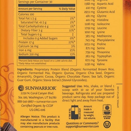 Classic Plus Proteïne – 750 g - Biologisch - Sunwarrior - SuperfoodShop