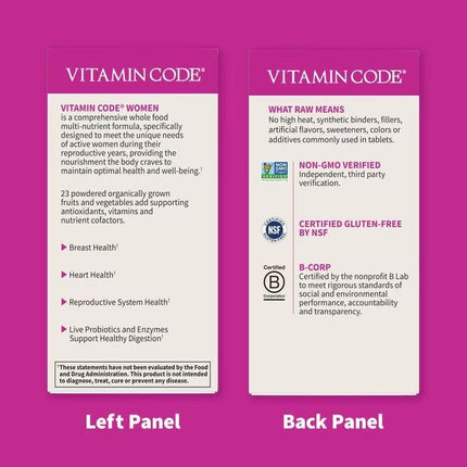 Vitamin Code Women – Multivitamine uit Echte Voeding (120 capsules) - Garden of Life - SuperfoodShop